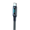 Cabo de carregamento rápido 120W USB A para USB C 2 m cabo de nylon com display LED 6A cabo de dados 480 Mbps exibição de tensão e corrente 7