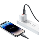 Cabo de carregamento rápido 25 cm USB C para iPhone Lightning 29 W 3 A curto resistente durável cabo de dados para carregamento rápido preto dispositivos iOS 2