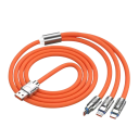 Cabo de carregamento rápido 3 em 1 USB A para USB C + Lightning + Micro USB 1,2 m 120W 6A adaptador de carregamento cabo para carregamento 1
