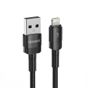 Cabo de carregamento rápido 3 m USB A para iPhone Lightning cabo de dados em alumínio 2,4 A cabo preto para carregamento rápido e sincronização de dados do iPhone 2