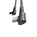 Cabo de carregamento rápido dual USB C 2 m PD 100W conector 90° Tipo C cabo 5A cabo de dados 480 Mbps para carregamento e transferência de dados de dispositivos 6