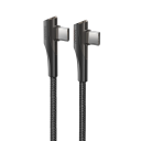 Cabo de carregamento rápido duplo USB C PD 60W 1 m com conector USB C dobrado a 90° 5A cabo de dados para carregamento rápido e sincronização 1