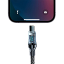 Cabo de carregamento rápido USB C dual 1 m 100W com display LED 6A padrão trançado transferência de dados 480 Mbps carregamento de vários dispositivos 3