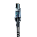 Cabo de carregamento rápido USB C dual 2 m 100W com display LED 6A superfície trançada transferência rápida de dados 480 Mbps carregamento de múltiplos dispositivos 4