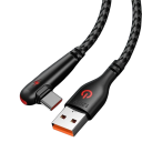 Cabo de carregamento rápido USB-C e USB-A a 90 graus de 25 cm, carregamento rápido 6A 120W, cabo de carregamento curto, acessório 8