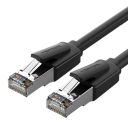 Cabo de dados Cat8 RJ45 SFTP 40Gbps 50 cm PVC preto ethernet patchcord 2000 MHz para ligação de router, modem e computador 1