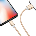 Cabo de dados USB A para iPhone Lightning de carregamento rápido 3 m com revestimento em nylon 3A para dispositivos iOS cabo longo para carregamento 5