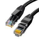 Cabo de rede Cat6 RJ45 blindado gigabit 1000 Mbps ethernet 2 m 26AWG preto para ligação de router a computador e dispositivos de rede 1