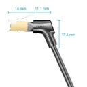 Cabo ethernet rotativo 360° CAT8 40Gbps 2000MHz 1m duplamente blindado 32AWG preto e dourado RJ45 em ângulo para laptop router PS4 2