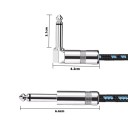Cabo trançado para guitarra elétrica 6 m Conector angular 90° Cabo de instrumento durável e longo Cor neutra Acessórios musicais 3