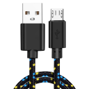 Cabo USB A para Micro USB 1 m 2A em nylon trançado para carregamento rápido e transferência de dados 8