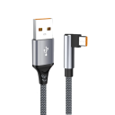Cabo USB A para USB C Rápido 8 m com ângulo de 90 graus 6A Cabo de carregamento e dados para sincronização de telefone tablet dispositivo 3