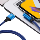 Cabo USB A para USB C rápido de 1,5 m com conector em ângulo de 90° cabo Tipo C 5A para carregamento e transferência de dados cabo USB com curvatura para telefone tablet 2