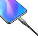 Cabo USB C de carregamento rápido 50 cm 3A 65W USB A para USB-C com revestimento em nylon, carregamento rápido e sincronização de dados a 480 Mbps, compatível com várias marcas 2