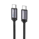 Cabo USB C para USB C rápido de 1 m 240W 48V 5A PD3.1 com luz LED e conector duplo 480 Mbps para sincronização de dados de dispositivos USB 2