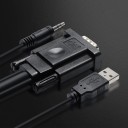 Cabo VGA para HDMI / USB / jack de 3,5mm 1