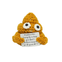 Caca au crochet 6 x 6 cm Talisman fait main avec inscription encourageante Pour une énergie positive Décoration Cadeau original Jouet anti-stress 2