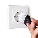 Cache-prises de sécurité 5 pcs Système de protection pour couvrir les ouvertures des prises électriques Plastique ABS blanc Dimensions 3,7 x 3,3 cm 2