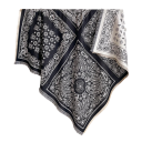 Cachecol feminino 130 x 130 cm Cachecol quadrado de poliéster com franjas Motivação elegante e delicada Acessório de moda quente para outono e inverno 7