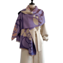 Cachecol feminino 185 x 65 cm Cachecol de poliéster com padrão simples Acessório de moda leve e elegante Cachecol estiloso e confortável para uso diário em qualquer época do ano 2