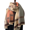 Cachecol Feminino 185 x 65 cm Cachecol de poliéster com padrão simples e extremidades desfiadas Acessório de moda leve e elegante Cachecol 5