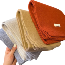 Cachecol feminino 20 x 160 cm em lã e caxemira, de cor única, acessório de moda suave e quente, cachecol de inverno elegante para uso diário, confecção de qualidade confortável 6