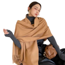 Cachecol feminino 200x70 cm Imitacão de caxemira Cachecol suave e leve de uma só cor com franjas Acessório elegante e quente para o outono e inverno 4