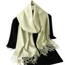 Cachecol feminino 33x180 cm Cachecol suave de cor sólida com franjas Acessório leve e quente em poliéster Cachecol elegante para outono e inverno 30