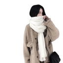 Cachecol feminino liso 190 x 50 cm Algodão e acrílico Acessório suave e confortável Design elegante e simples Cachecol feminino 2