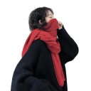 Cachecol feminino liso 190 x 50 cm Algodão e acrílico Acessório suave e confortável Design elegante e simples Cachecol feminino estiloso para uso diário 3