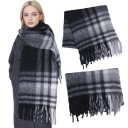 Cachecol riscado para senhora 220 x 50 cm Imitacão suave de caxemira em poliéster Acessório de inverno elegante e quente Cachecol estiloso 2
