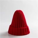 Căciulă de iarnă tricotată într-o singură culoare Circumferință 54–60 cm Unisex căciulă caldă din acril Căciulă moale de iarnă 3