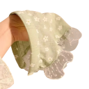 Căciulă din material textil cu flori mici și margine din tul Căciulă delicată pentru femei accesoriu de păr vintage romantic 2