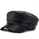 Căciulă neagră octogonală din poliester Retro căciulă britanică de jurnalist cu vizieră Unisex elegantă căciulă de modă pentru toamnă 2