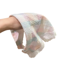 Căciulă pastelată din șal pentru păr Căciulă delicată pentru femei cu structură textilă plastică Margine din dantelă volanată Accesoriu romantic pentru păr 1