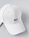 Căciulă pentru femei cu broderie Hello Căciulă de baseball din bumbac cu vizieră cusută Cataramă metalică la spate Circumferința capului 2