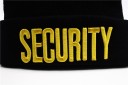 Căciulă tricotată de iarnă cu inscriptionat Security Neagră cu margine răsucită Acril care nu irită Mărime universală Circumferința capului 55 7