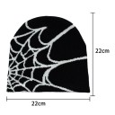 Căciulă tricotată universală 22 × 22 cm pentru bărbați și femei Stil Y2K cu motiv de pânză de păianjen Căciulă la modă Four Seasons pentru sporturi în aer liber și călărie 2