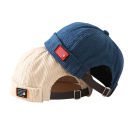 Căciulă unisex din catifea fără margine din bumbac Pălărie retro dockers ajustabilă Stil streetwear hip hop Pălărie de modă cu formă bombată pentru bărbați și femei 3