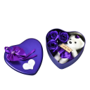 Cadeau doos met een teddybeer en zeeprozen 12x12x5 cm decoratieve set voor het geven van cadeaus voor verjaardagen en romantische gelegenheden 3