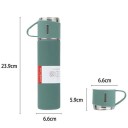 Cadeauset thermosfles met mokken 500 ml RVS thermosfles 23,9 × 6,6 cm met 3 mokken 6,6 × 5,9 cm Warmte-isolatie 6–12 uur Reis set 13