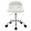 Cadeira de Escritório Giratória com Rodas Altura Ajustável 56,5-68 cm Veludo com Espuma Base Metálica Para Escritório e Salão 4