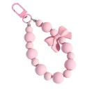 Cadena de cuentas para teléfono móvil 12,5 cm Correa decorativa rosa para teléfono Llavero para teléfono Móvil accesorio elegante 1
