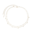 Cadena de vientre de dos capas estilosa alrededor de la cintura 70 + 25 cm Joyería corporal sexy para mujeres Accesorio de festival en tono dorado 2