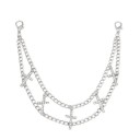 Cadena decorativa doble para bolso con colgantes de cruces Aleación metálica Cadena decorativa plateada para bolso asa corta de repuesto 1