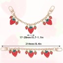 Cadena decorativa para bolso con colgantes de fresa 214 mm Aleación metálica Cadena decorativa dorada para bolso asa corta de repuesto complemento 2