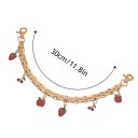 Cadena decorativa para bolso con colgantes de fruta roja 30 cm Aleación metálica Correa decorativa dorada para bolso asa corta de repuesto 2