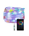 Cadena luminosa USB con mando a distancia 10 m Colores RGB 100 LED, uso exterior e interior IP65 1