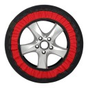 Cadenas de nieve de emergencia 6005 2 unidades Fundas textiles para neumáticos R14 hasta R19 Ancho 175–255 mm Antideslizantes Negro-rojo Para nieve 2