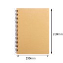 Caderno rasgável sem linhas 190 x 260 mm Encadernação espiral à esquerda Folhas limpas Papel grosso Caderno para desenhar e escrever para a escola 2